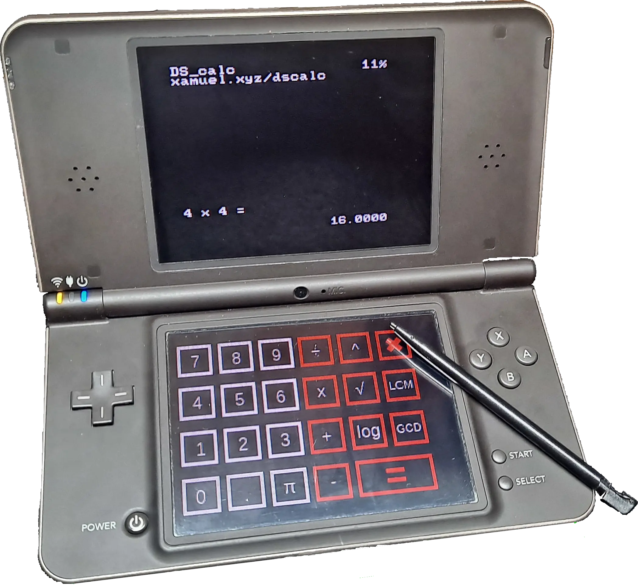 DScalc en una Nintendo DSi.